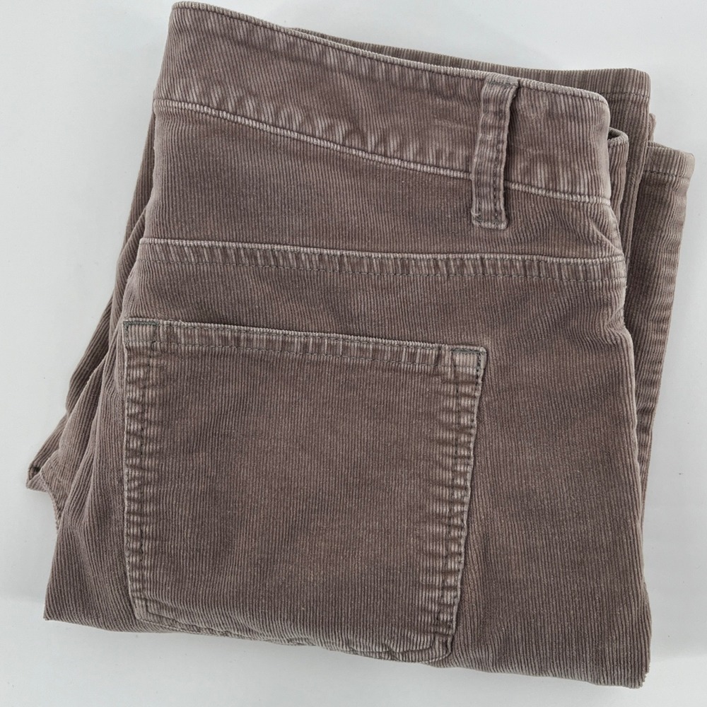 Talbots Womens Taupe Corduroy Straight Leg Pants Brown Stretch P19-602